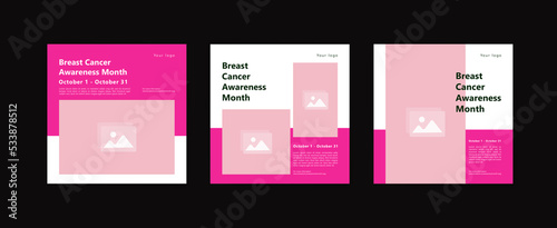 Social media post template for Breast cancer awareness month.