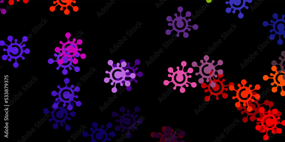 Dark blue, red vector texture with disease symbols. Dark blue, red vector texture with disease symbols.