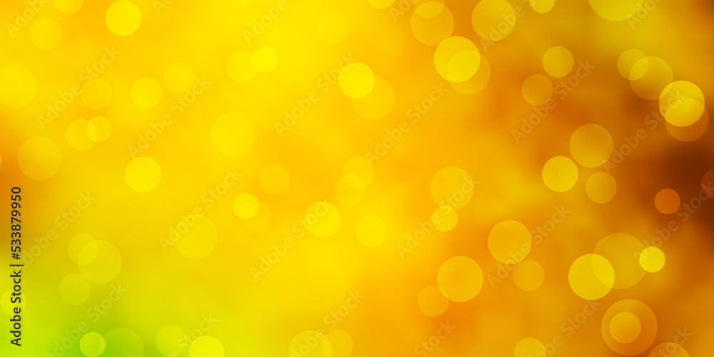 Dark Green, Yellow vector template with circles. Dark Green, Yellow vector template with circles.