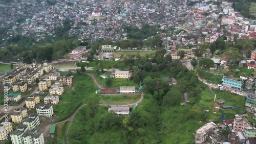 Scenic drone view of Kohima capital of Nagaland photo