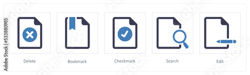 Delete, bookmark, Checkmark