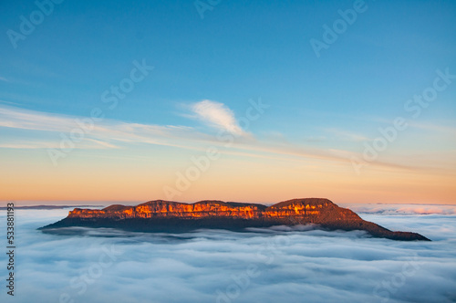 sea of clouds blue mpuntains photo