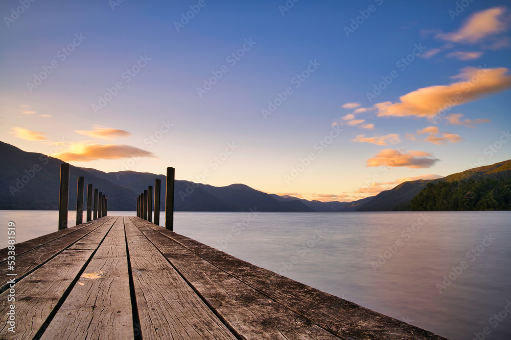 Lake Rotorua sunset, Nelson Lakes, New Zealand