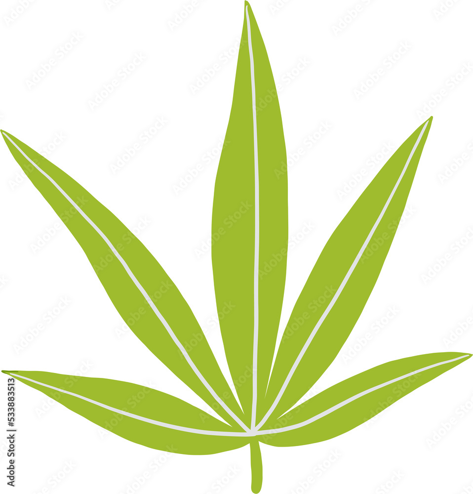 Obraz premium simplicity cannabis leaf freehand drawing flat design.