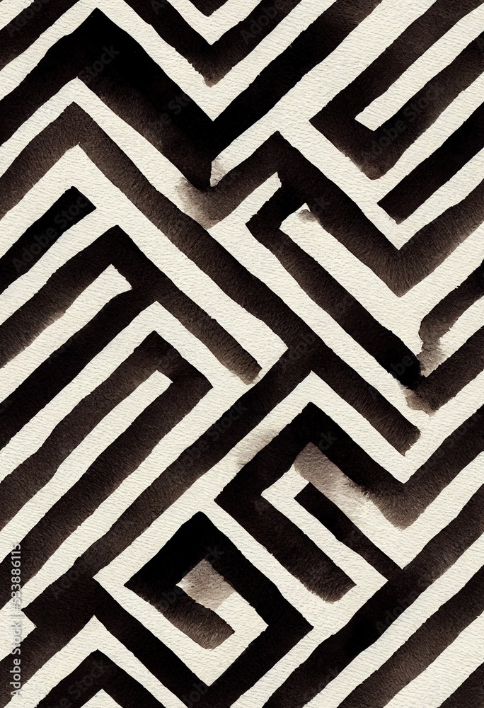 an abstract structure with black and white zebra pattern