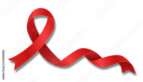Red ribbon. Symbol of the fight against AIDS. Vector illustration.