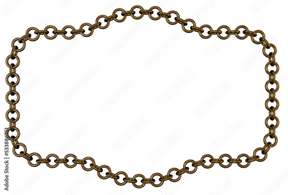 Bronze chain frame. 3D rendering illustration. Bronze chain frame. 3D rendering illustration.