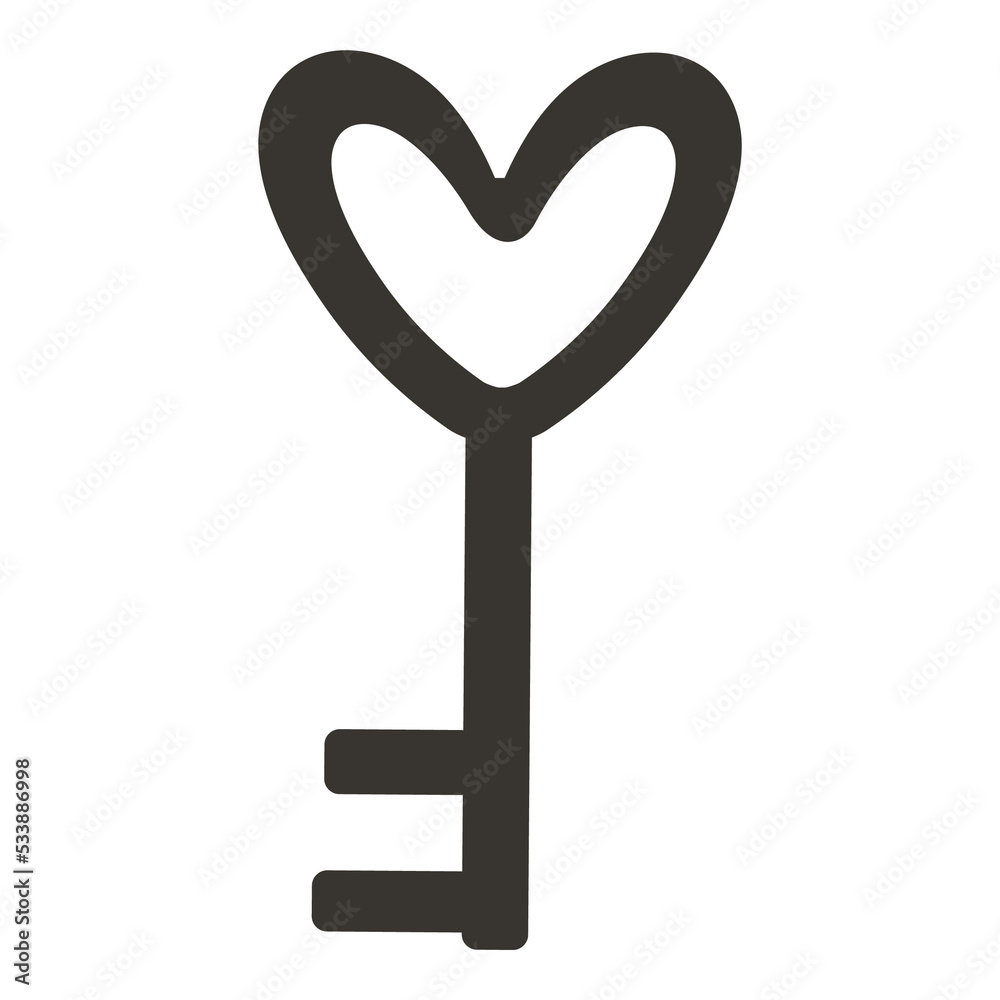 heart shaped key icon heart shaped key icon