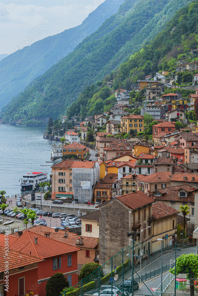 the towns and the shores of Lake Como, during a fantastic day in late spring - May 2022