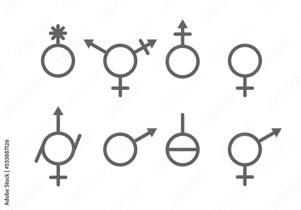 Different gender isolated, LGBTQ set. Transgender, nonbinary person