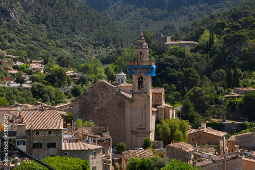 Valldemossa: view of old buildings in the famous small town among the Sierra de Tramuntana mountains in Mallorca (Balearic Islands, Spain) photo