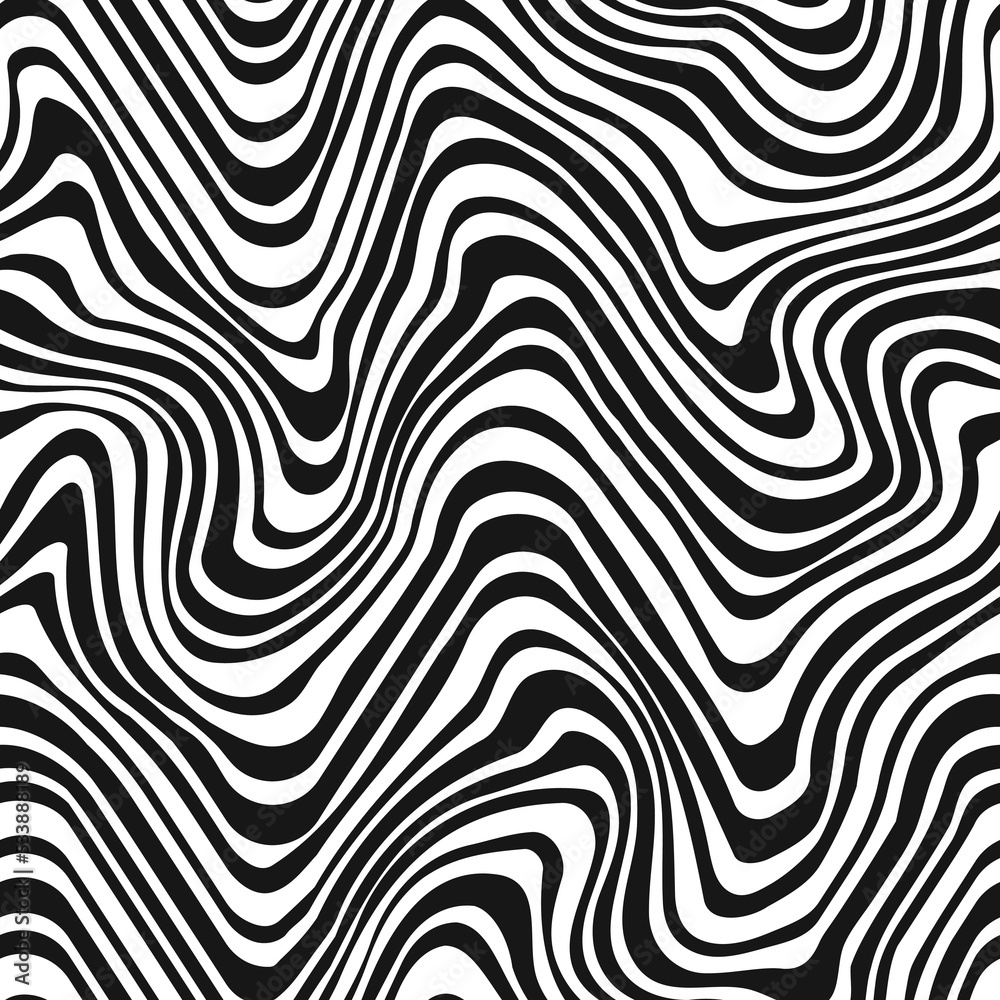 Black curved lines. Seamless pattern.