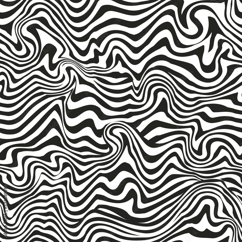Black curved lines. Seamless texture.