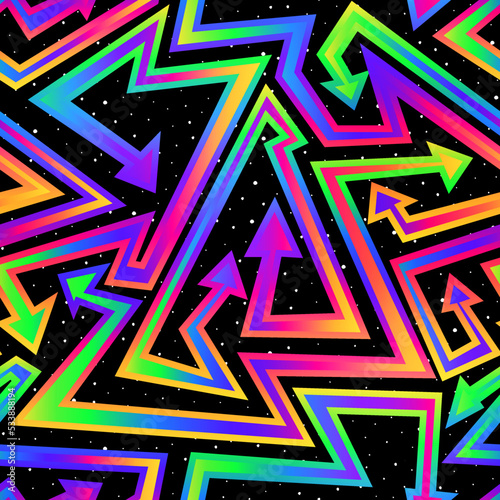 Arrow geometric pattern with space background.