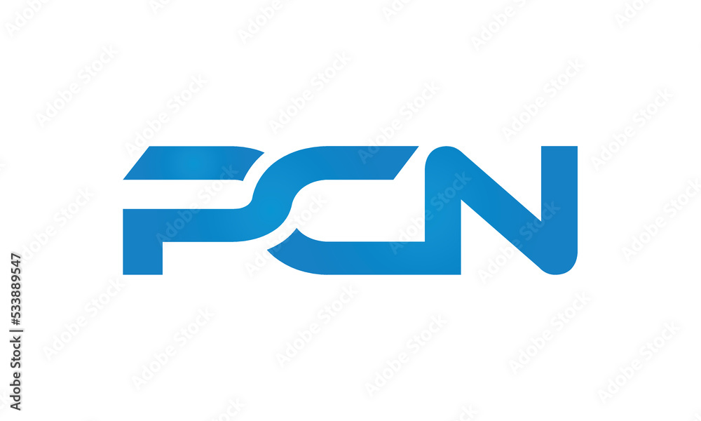 PCN monogram linked letters, creative typography logo icon - obrazy, fototapety, plakaty 