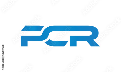 PCR monogram linked letters, creative typography logo icon