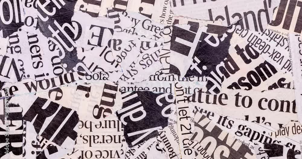 Newsprint Collage Background - Artistic Grunge Mixed Media Animation