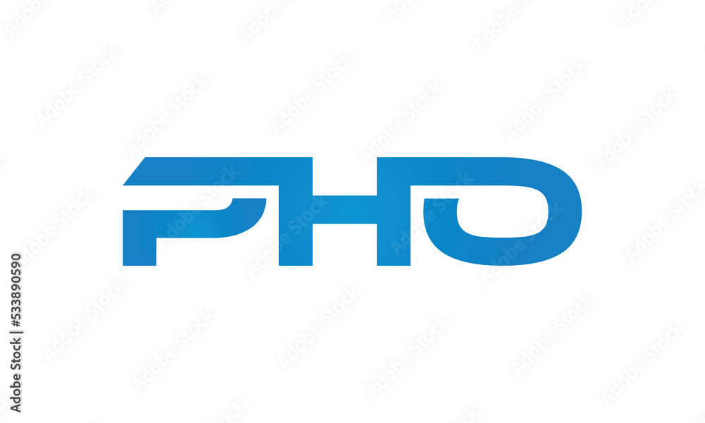 PHO monogram linked letters, creative typography logo icon PHO monogram linked letters, creative typography logo icon