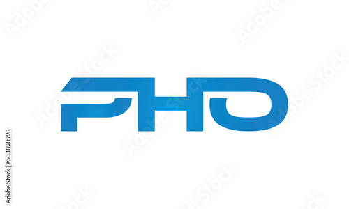 PHO monogram linked letters, creative typography logo icon