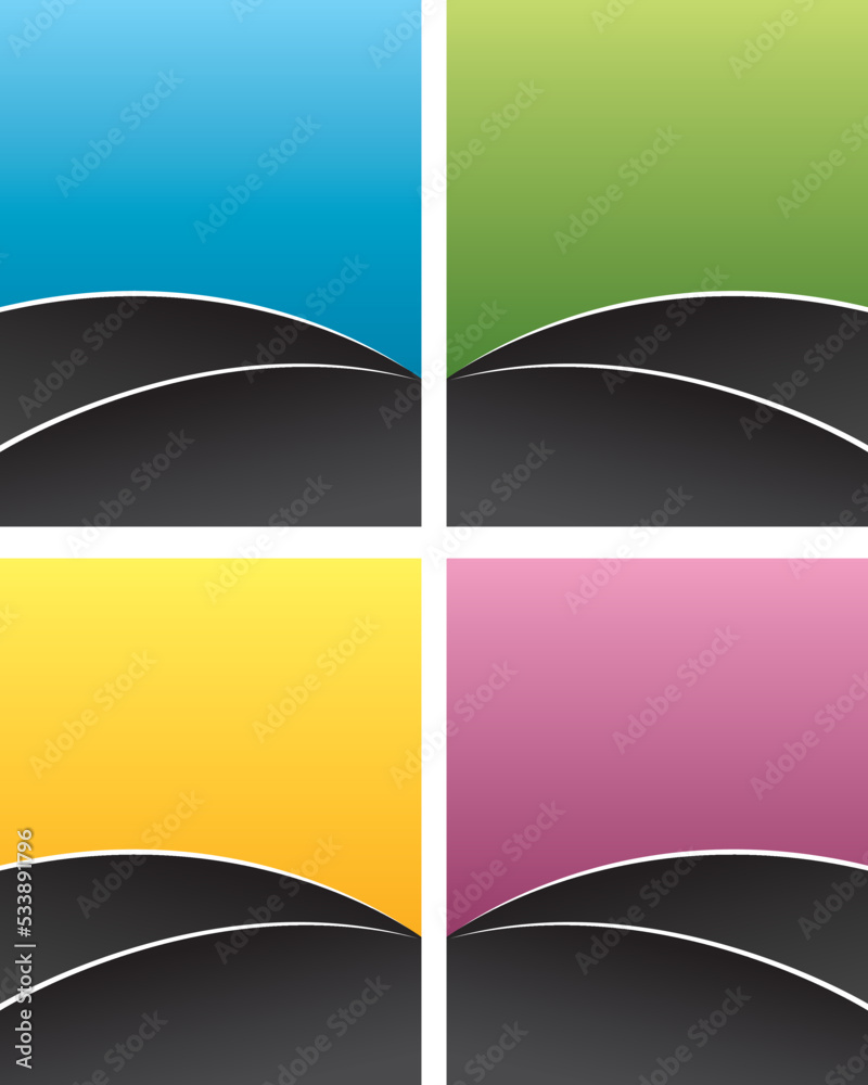 Vector colorful backgrounds set. Leaflets or vertical business card designs II.