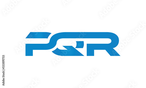 PQR monogram linked letters  creative typography logo icon