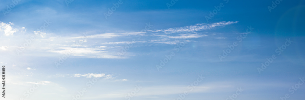 Panoramic view of the sky with scattered clouds