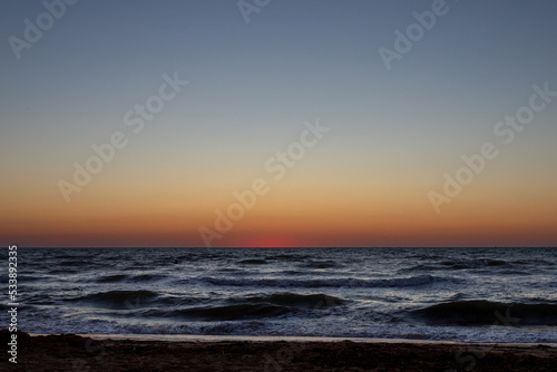 Beautiful sunset on the seashore.