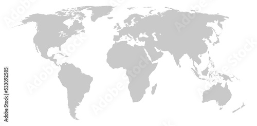 Fototapeta Naklejka Na Ścianę i Meble -  World map. Flat Earth worldmap with continent silhouettes