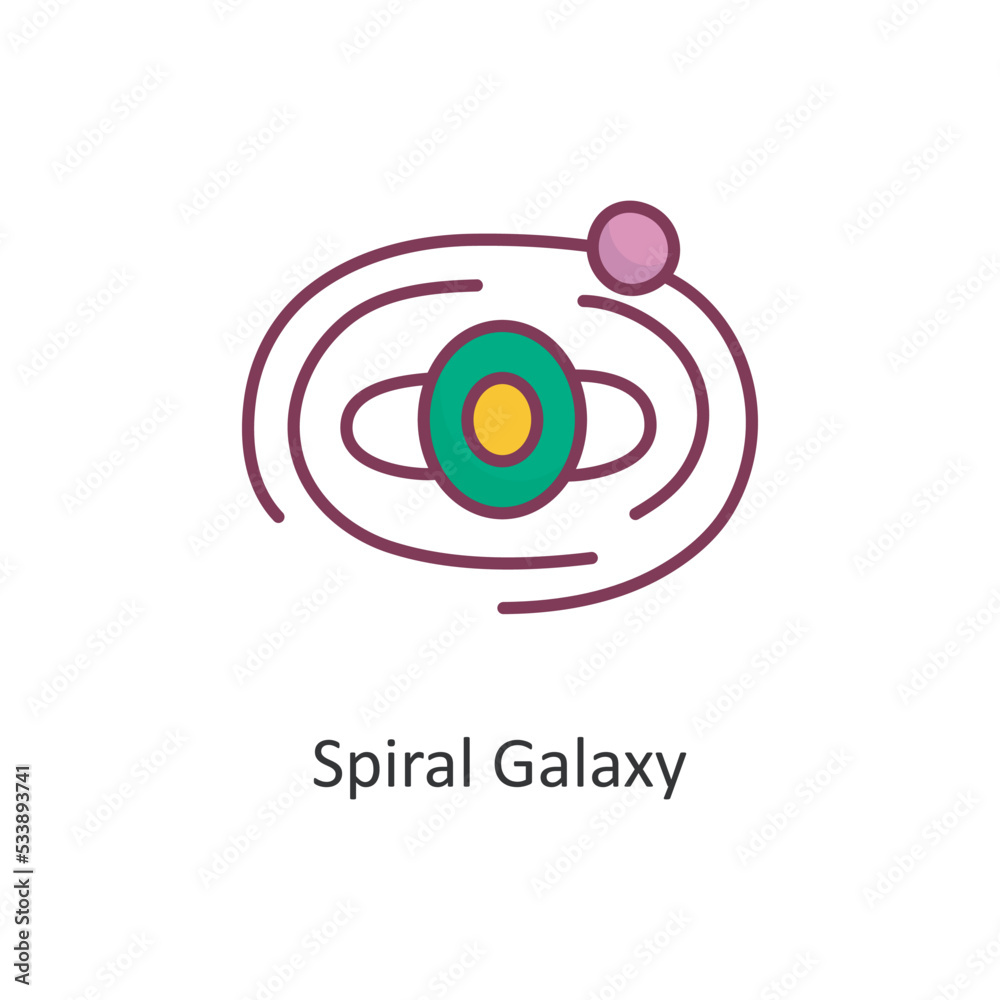 Spiral Galaxy Vector Filled outline Icon Design illustration. Space Symbol on White background EPS 10 File Spiral Galaxy Vector Filled outline Icon Design illustration. Space Symbol on White background EPS 10 File