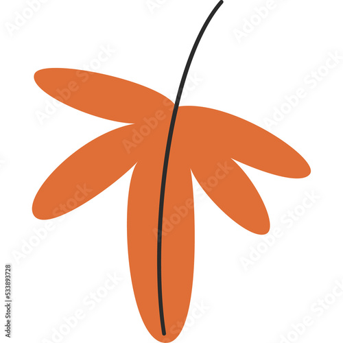 Vector leaf. Isolated illustration on transparent background