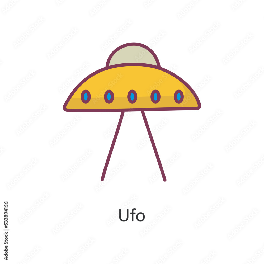 Ufo Vector Filled outline Icon Design illustration. Space Symbol on White background EPS 10 File