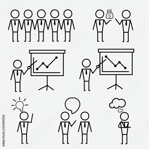 business icon, marketing icon, work icon, line style