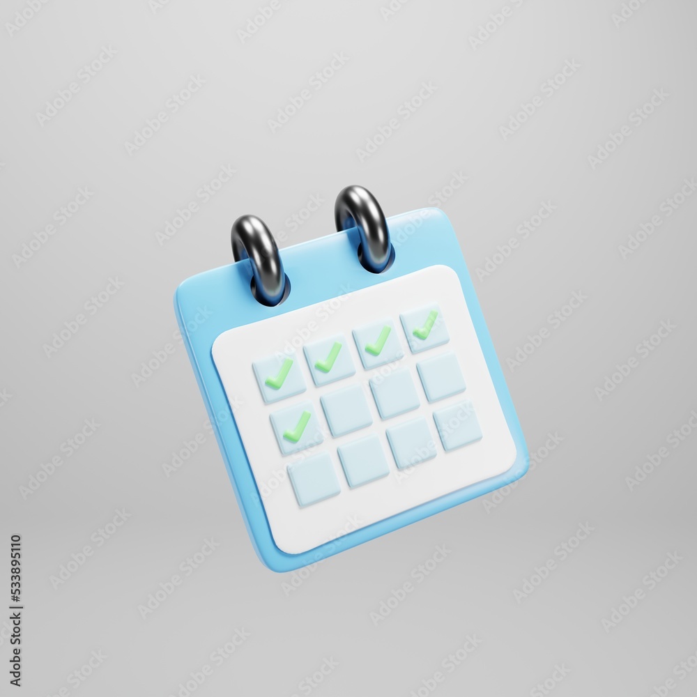 3d calendar icon on white background 3d rendering 3d calendar icon on white background 3d rendering