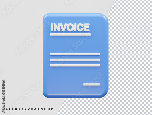 Invoice icon 3d element