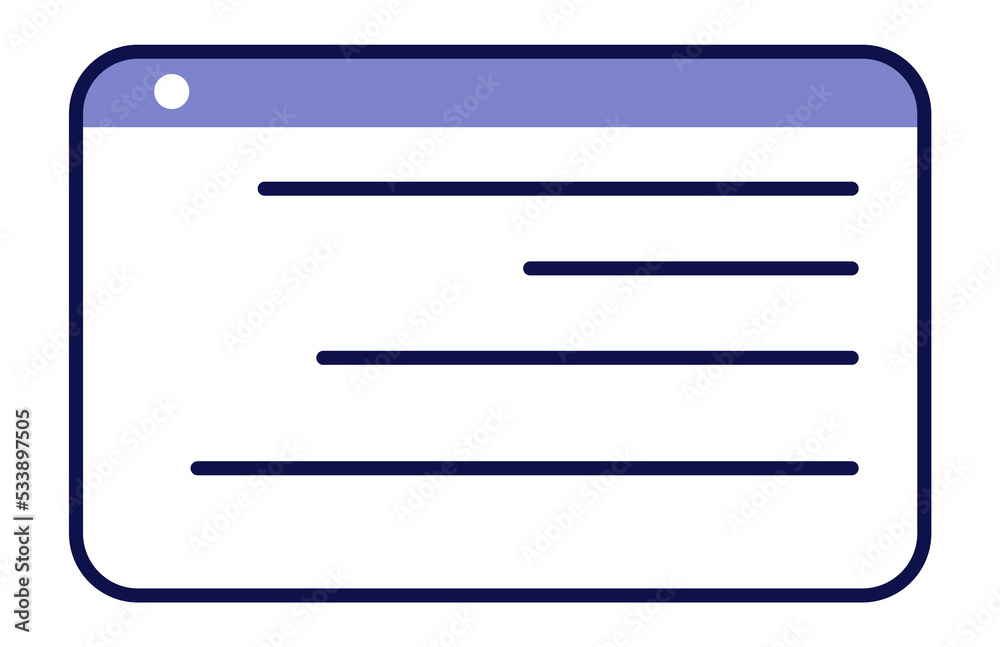 Frame with text icon. Information view. Data symbol Frame with text icon. Information view. Data symbol