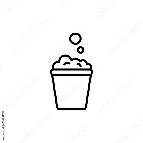 soapy water in bucket icon vector illustration symbol