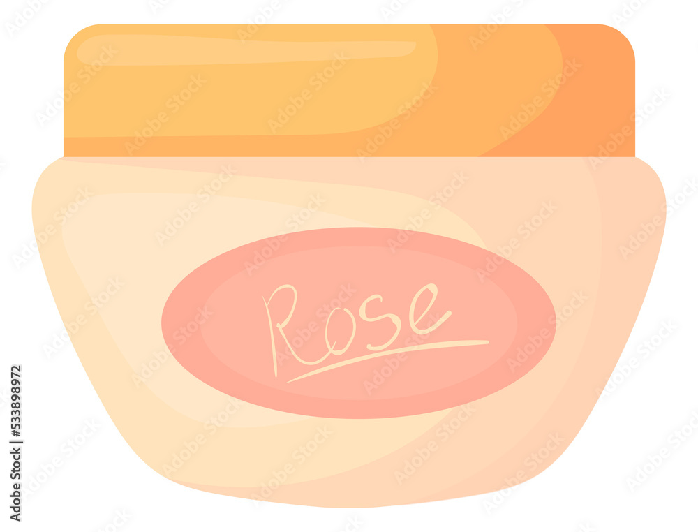Rose aroma cosmetic product in plastic cartoon jar Rose aroma cosmetic product in plastic cartoon jar
