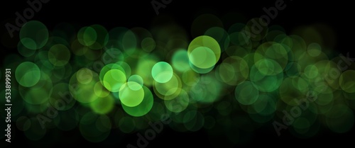 Abstract dark background stage, copy space, colorful neon green lights, bright reflections. Design concept for illustrations, decoration, wallpaper, backdrop, cinema scene or presentation.