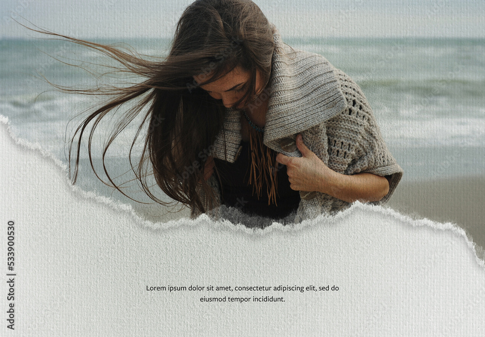 Torn Paper Mockup Photo Manipulation Stock Template | Adobe Stock