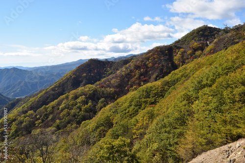 Climbing mountains in Autumn, Nikko, Tochigi, Japan  photo