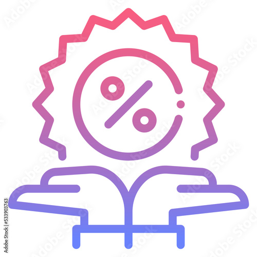 Wallpaper Mural Percentage line gradient icon Torontodigital.ca