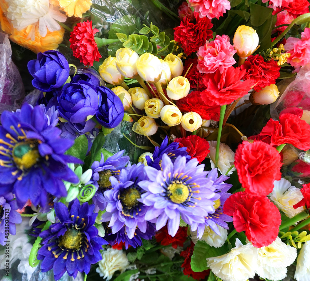 Obraz premium Beautiful and colorful flowers as background.