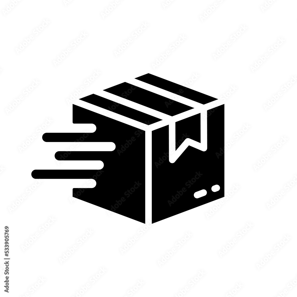 Speed Delivery Service Silhouette Icon. Parcel Box Package Express Deliver Glyph Pictogram. Fast Post Company Quick Shipping Order to Home Icon. Express Transportation. Isolated Vector Illustration Speed Delivery Service Silhouette Icon. Parcel Box Package Express Deliver Glyph Pictogram. Fast Post Company Quick Shipping Order to Home Icon. Express Transportation. Isolated Vector Illustration
