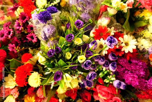 Beautiful and colorful flowers as background. © Raksha