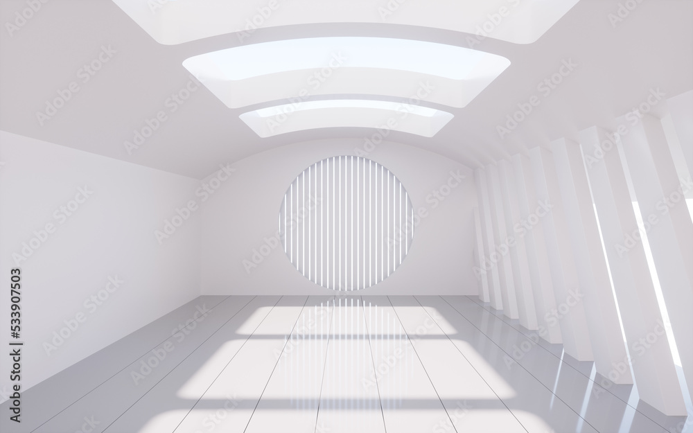 Obraz premium Empty interior geometric architecture, 3d rendering.