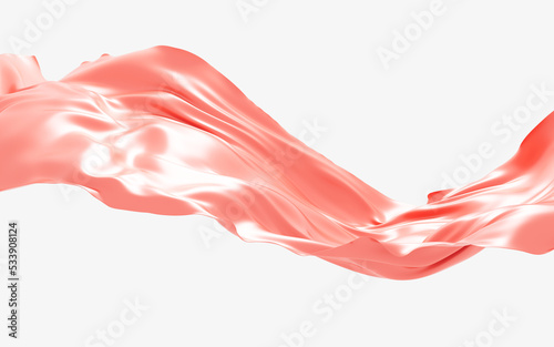 Pink abstract flowing cloth, 3d rendering.