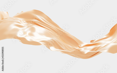 Gold abstract flowing cloth, 3d rendering.