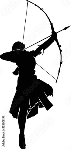 Woman Archer Silhouette. female archer warrior