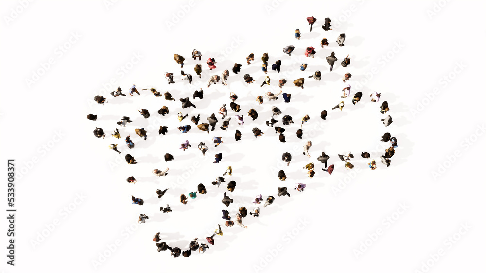 Concept conceptual large community of people forming the image of a graduate diploma on white background. A 3d illustration metaphor for academic achievement, knowledge, learning, future professional Concept conceptual large community of people forming the image of a graduate diploma on white background. A 3d illustration metaphor for academic achievement, knowledge, learning, future professional
