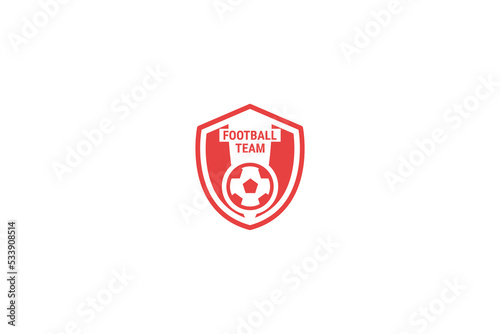 Flat soccer football logo design illustration idea